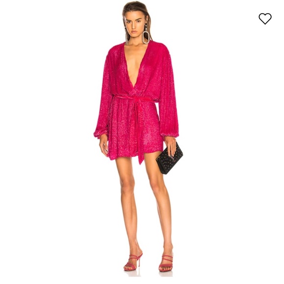 Retrofete Metallic Fuscia Sequins Gabrielle Robe Dress. Size XS. Worn once - Picture 2 of 3